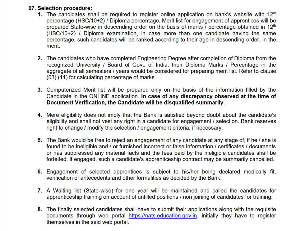 selection procedure for bank of maharashtra recruitment 2024